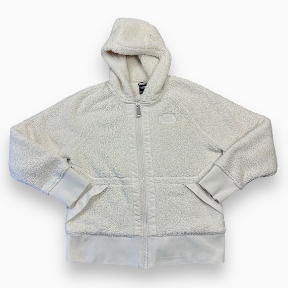 The North Face Jacket Women's Large White Sherpa Fleece Soft Full Zip‎ - Picture 1 of 14